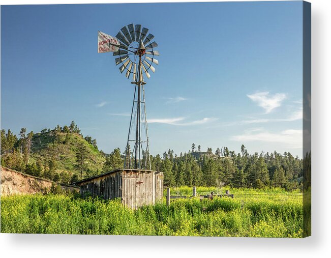 Windmill Acrylic Print featuring the photograph Montana Windmill by Todd Klassy