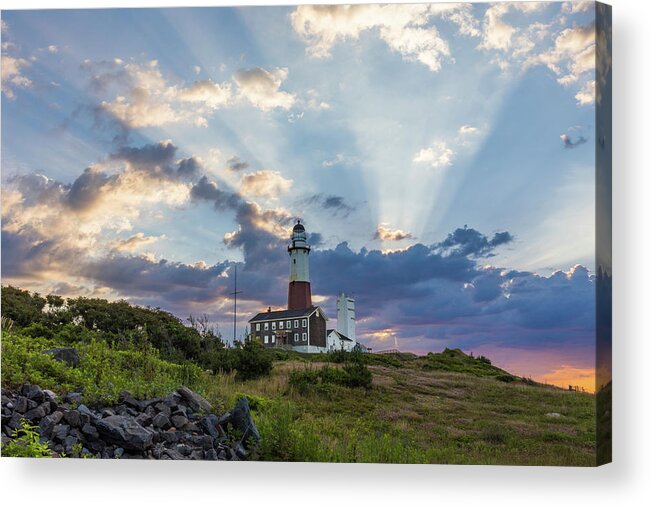 Lighthouse Acrylic Print featuring the photograph Montauk Morning by Sean Mills