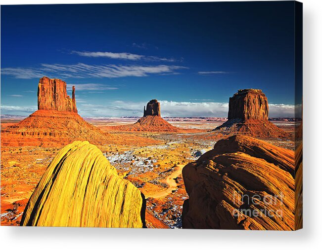 Monument Valley Acrylic Print featuring the photograph Monument Valley Mittens Utah USA by Sam Antonio