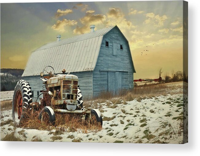 Tractor Acrylic Print featuring the photograph Moody Blues by Lori Deiter