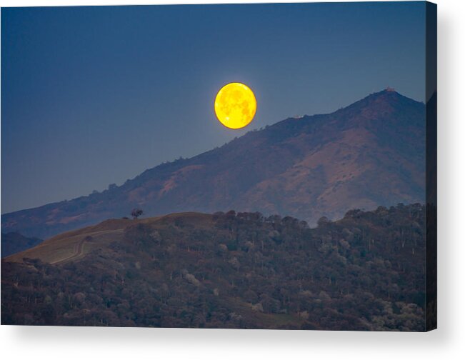 Landscape Acrylic Print featuring the photograph Moon Over Mt Diablo by Marc Crumpler
