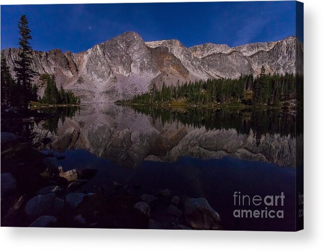 Landscape Acrylic Print featuring the photograph Moonlit Reflections by Steven Reed