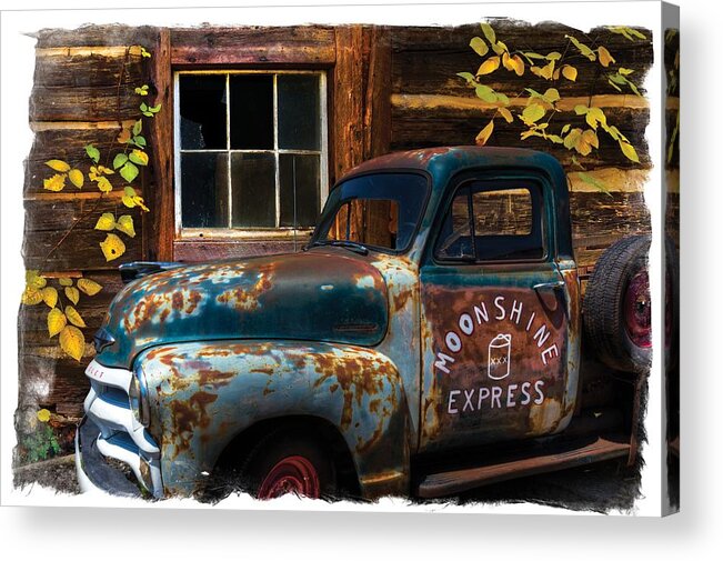 1950s Acrylic Print featuring the photograph Moonshine Express Bordered by Debra and Dave Vanderlaan