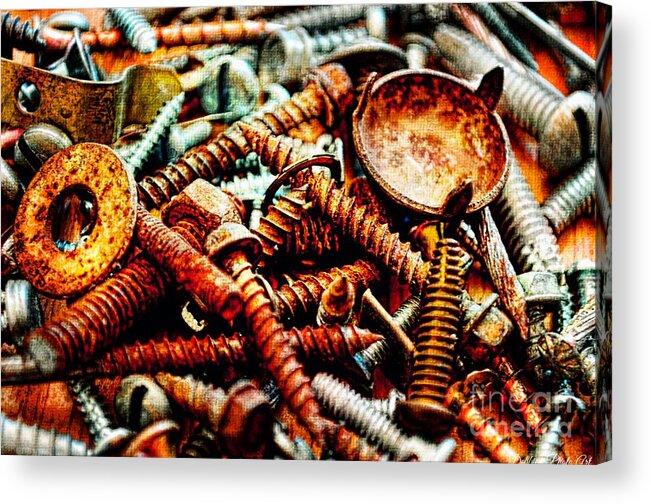 Rusty Acrylic Print featuring the photograph More Rusty Screws II by Debbie Portwood