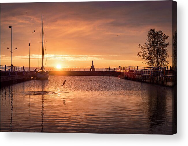 Marina Acrylic Print featuring the photograph Morning Catch by James Meyer