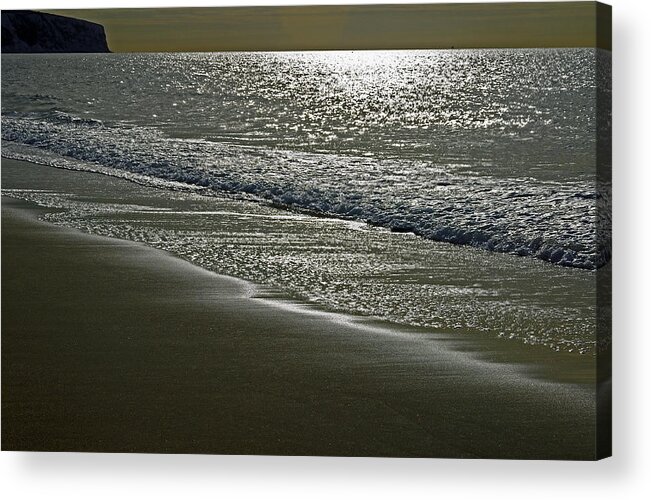 Europe Acrylic Print featuring the photograph Morning Light on Sandown Beach by Rod Johnson