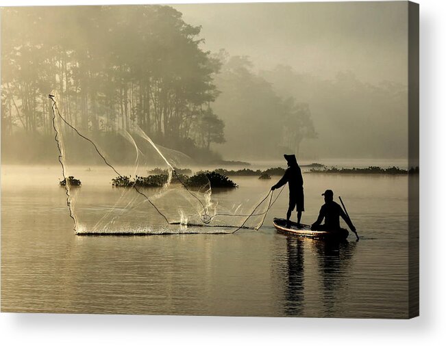 Net Acrylic Print featuring the photograph Morning Mist by Angela Muliani Hartojo