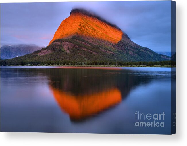 Grinnell Point Acrylic Print featuring the photograph Morning Orange Stripe by Adam Jewell