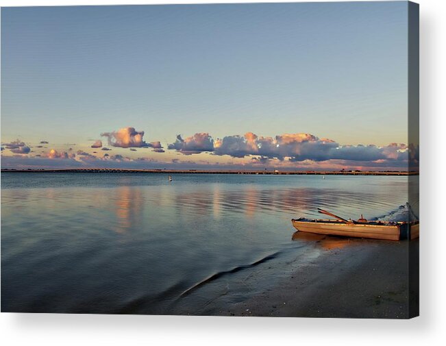Boat Acrylic Print featuring the photograph Morning Run by Stoney Lawrentz