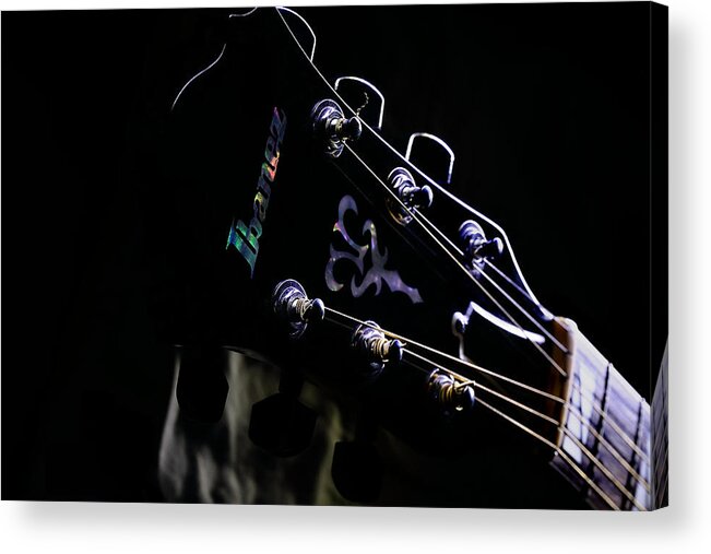 Guitar Acrylic Print featuring the photograph Mother of Pearl Inlay by David Andersen