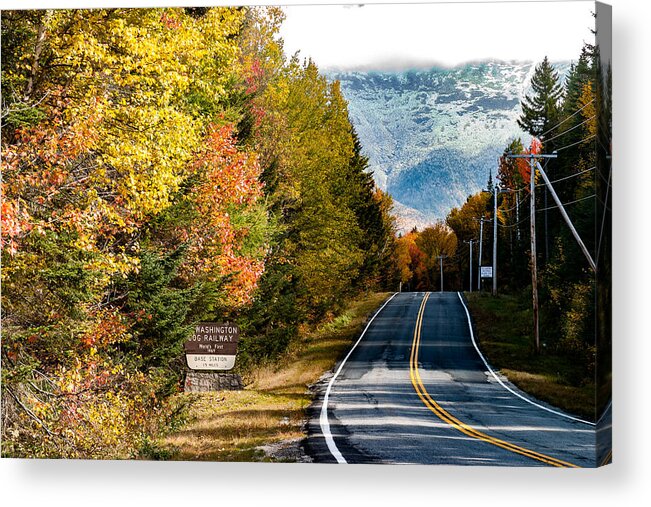 Snowliage Acrylic Print featuring the photograph Mount Washington in autumn by Jeff Folger