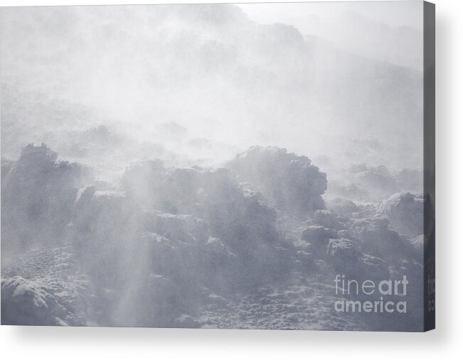 White Mountains Acrylic Print featuring the photograph Mount Washington New Hampshire - Whiteout by Erin Paul Donovan