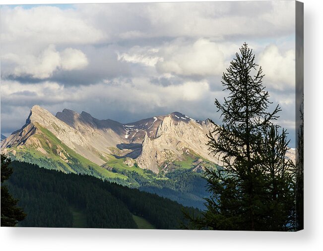 Mountain Landscape Acrylic Print featuring the photograph Mountain landscape before the rainfall - French Alps by Paul MAURICE