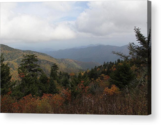 Long Mountain View Acrylic Print featuring the photograph Mountain Ridge View by Allen Nice-Webb
