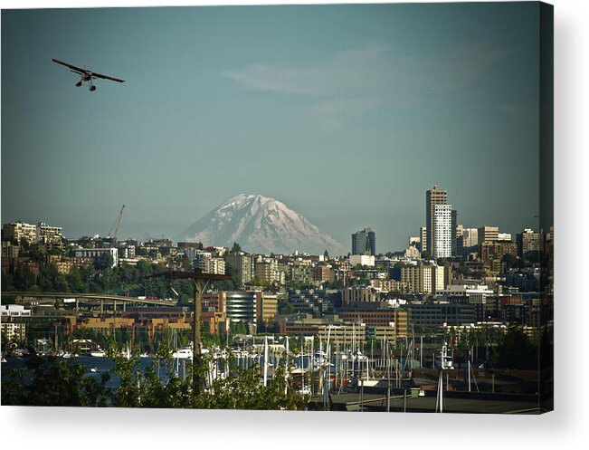 Dthomas Acrylic Print featuring the photograph Mt Rainier Is Out by Daniel Houghton