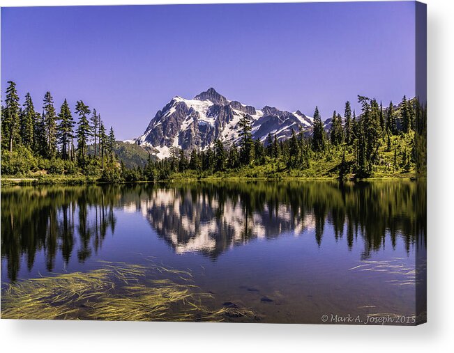 Picture Lake Acrylic Print featuring the photograph Mt. Shuksan's Picture Lake by Mark Joseph