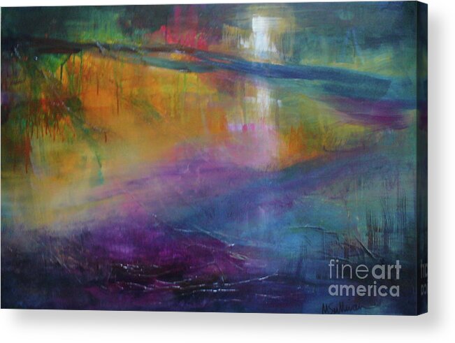 Abstract Acrylic Print featuring the painting Music of the Night by Mary Sullivan