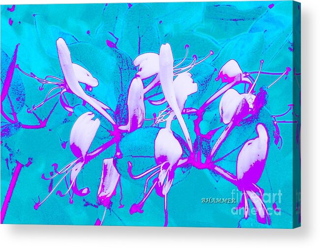 Colorful Acrylic Print featuring the mixed media Musical Honeysuckle by Bobby Hammerstone