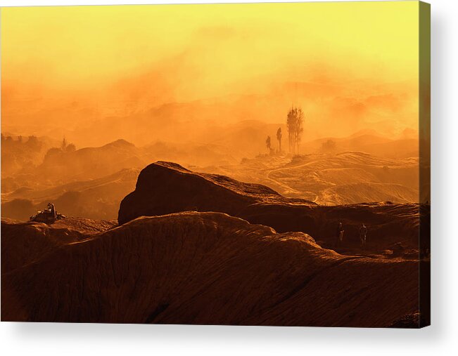 Landscape Acrylic Print featuring the photograph mystical view from Mt bromo by Pradeep Raja Prints