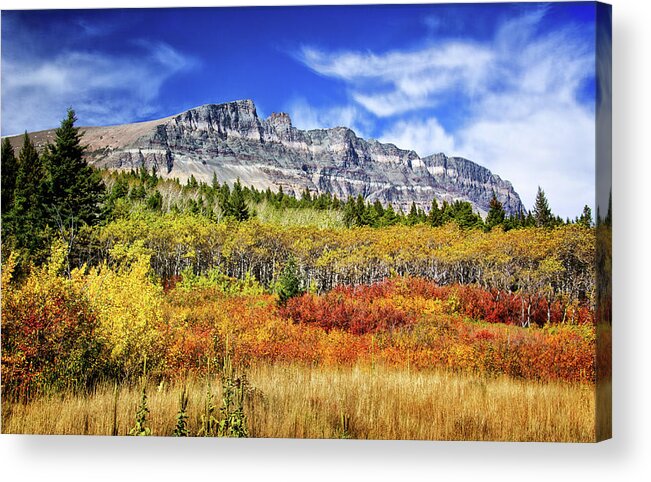 Natural Layers In Glacier National Park Acrylic Print featuring the photograph Natural Layers in Glacier National Park by Carolyn Derstine