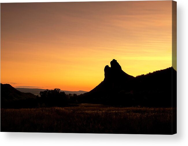 Sunset Acrylic Print featuring the photograph Needle Rock by Angela Moyer