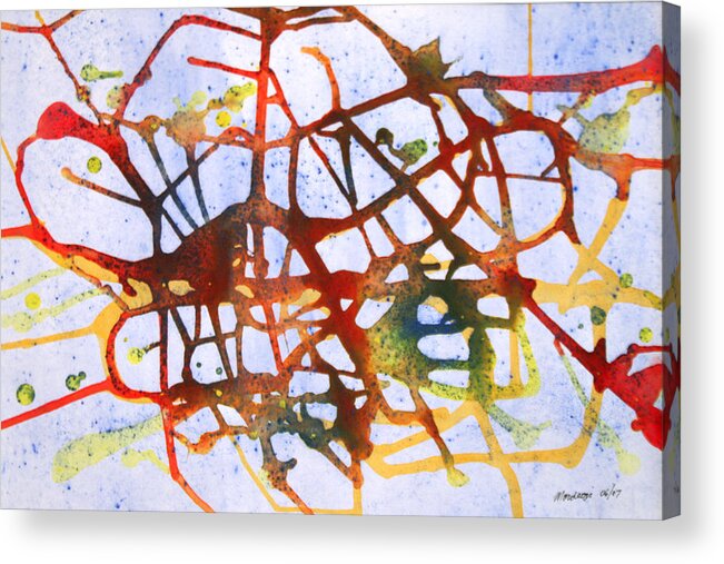 Abstract Acrylic Print featuring the painting Neuron by Mordecai Colodner
