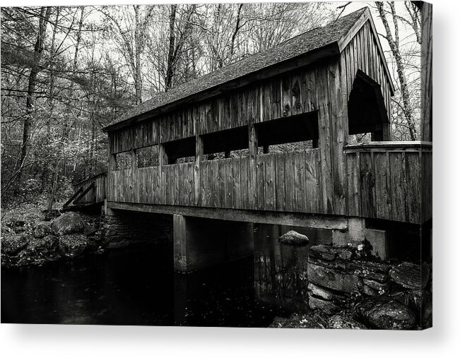 Bridge Acrylic Print featuring the photograph New England Covered Bridge by Kyle Lee