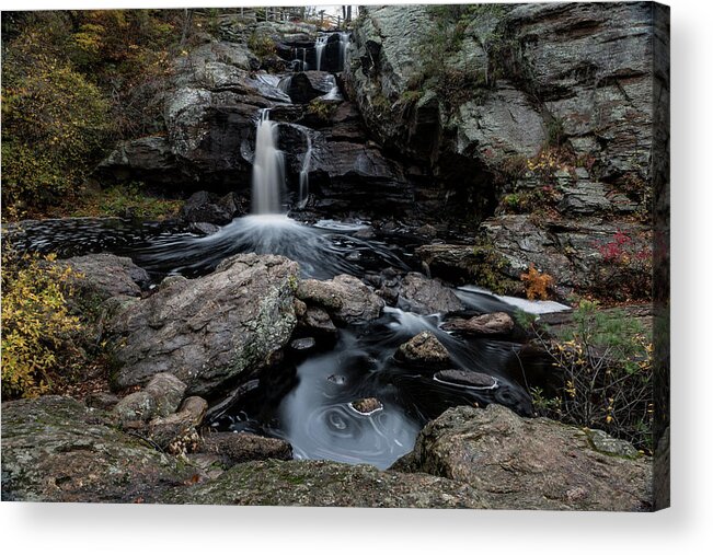 New England Acrylic Print featuring the photograph New England Waterfall in Autumn by Kyle Lee