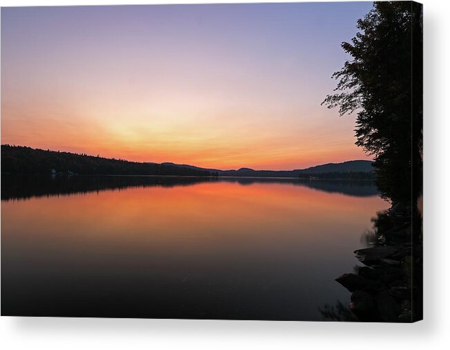 Back Lake Acrylic Print featuring the photograph New Hampshire Back Lake Sunset by Juergen Roth