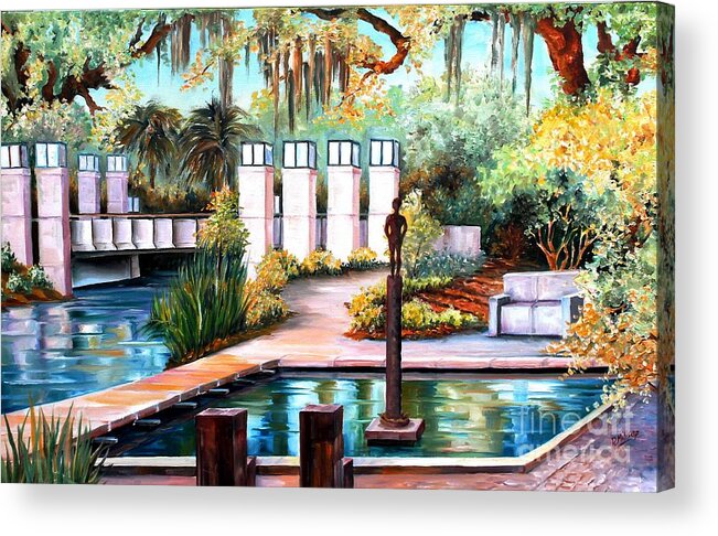 New Orleans Acrylic Print featuring the painting New Orleans Sculpture Garden by Diane Millsap