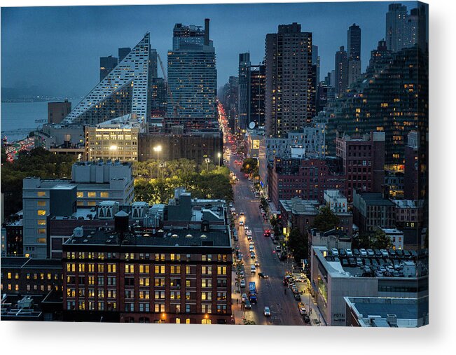 New York City Acrylic Print featuring the photograph New York at Night by Fran Gallogly