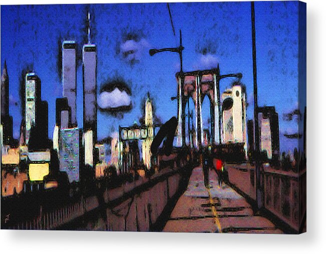 New+york Acrylic Print featuring the painting New York Blue - Modern Art Painting by Peter Potter