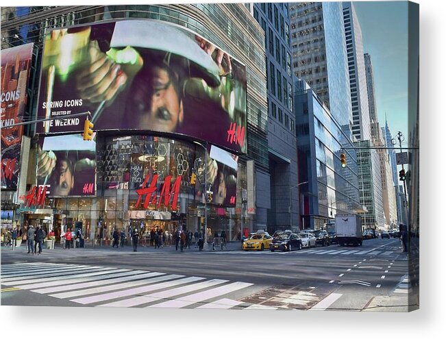 Broadway Acrylic Print featuring the photograph New York City - Broadway and 42nd St by Dyle Warren