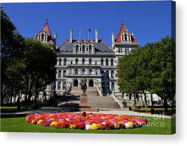 New York Acrylic Print featuring the photograph New York state capitol building by Anthony Totah
