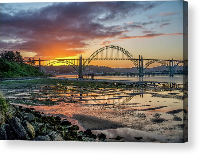 Newport Oregon Acrylic Print featuring the photograph Newport OR Greeting by Bill Posner