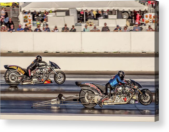 2017 Acrylic Print featuring the photograph Nitro Harleys by Darrell Foster