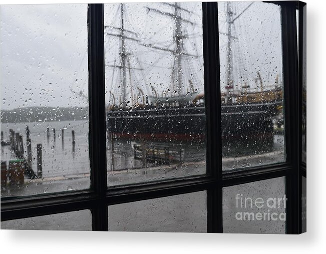 Mystic Seaport Acrylic Print featuring the photograph Nor'easter by Leslie M Browning