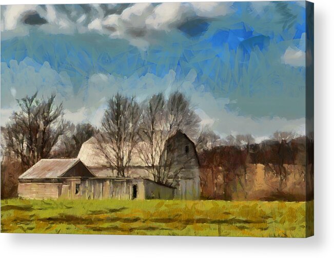 House Acrylic Print featuring the mixed media Norman's Homestead by Trish Tritz