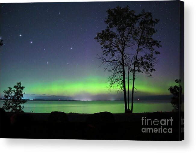 Astronomy Acrylic Print featuring the photograph Northern Light with Big Dipper by Charline Xia