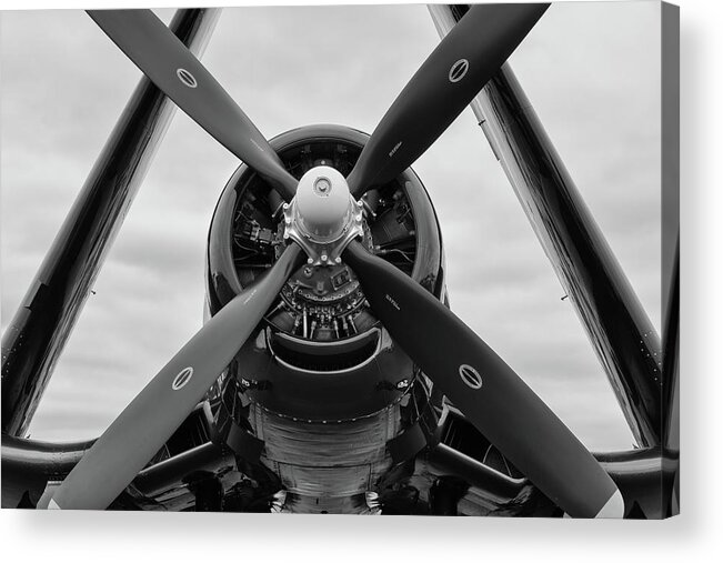 Print Acrylic Print featuring the photograph Nose to Nose with a Corsair - 2018 Christopher Buff, www.Aviationbuff.com by Chris Buff