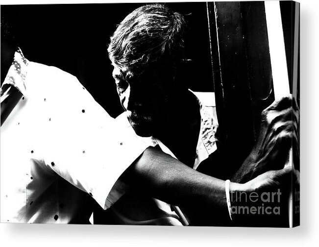 Black And White Photos Acrylic Print featuring the photograph Not to be anywhere by Venura Herath