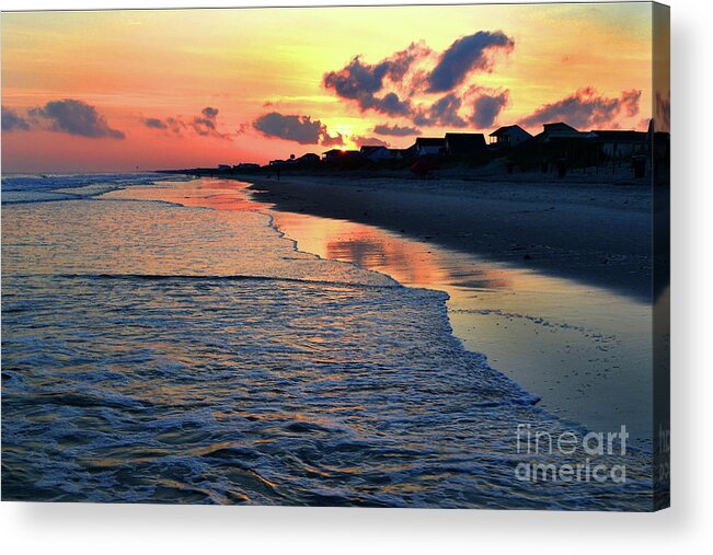 Oak Island Acrylic Print featuring the photograph Oak Island Pastel Sunset by Amy Lucid