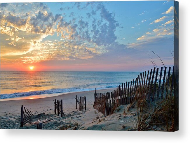Obx Sunrise Acrylic Print featuring the photograph OBX Sunrise September 7 by Barbara Ann Bell