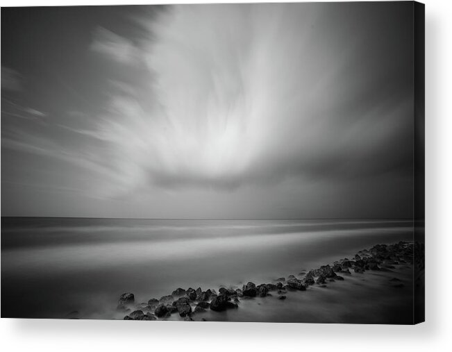 Long Exposure Acrylic Print featuring the photograph Ocean and Clouds by Todd Aaron