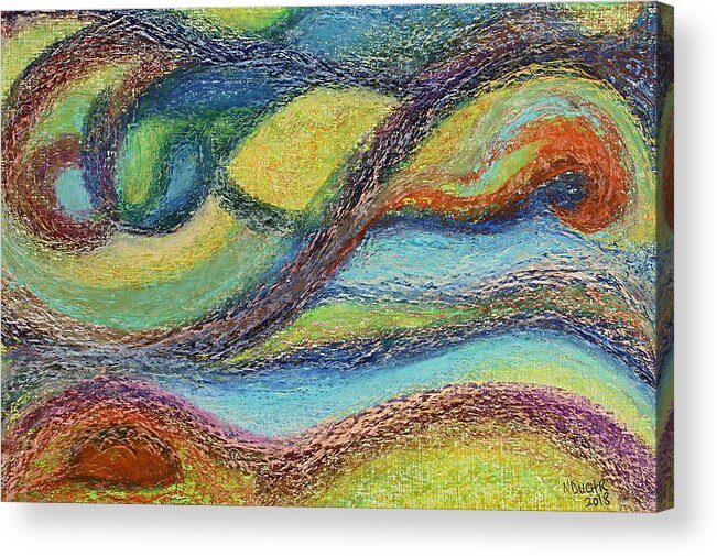 Abstract Acrylic Print featuring the pastel Ocean Flow by Norma Duch