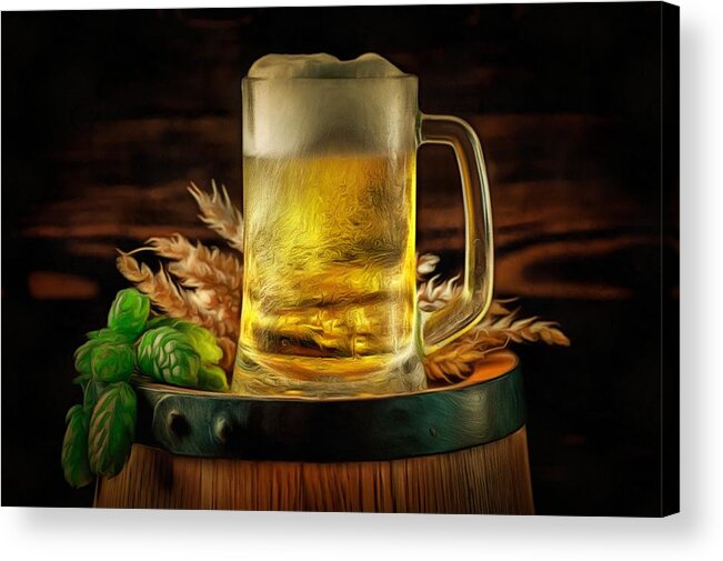Ode To Beer Acrylic Print featuring the painting Ode to Beer by Harry Warrick