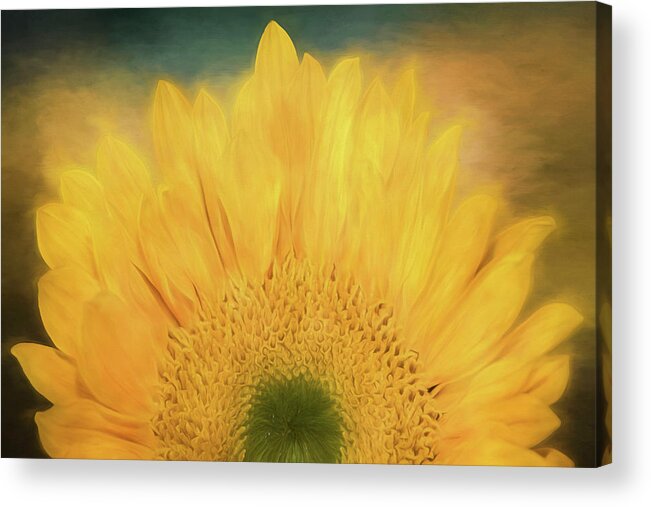 Sunflower Acrylic Print featuring the mixed media Oh Happy Day by Teresa Wilson