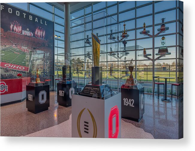 Awards Acrylic Print featuring the photograph Ohio State Football National Championship Trophy by Scott McGuire