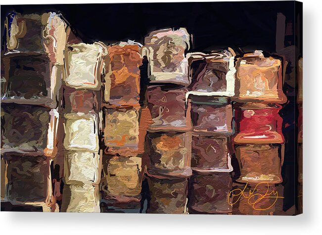 Oil Paintings Of Old Books,paintings Of Old Books,painting Old Hardcover  Books,paintings Of Old Book Acrylic Print