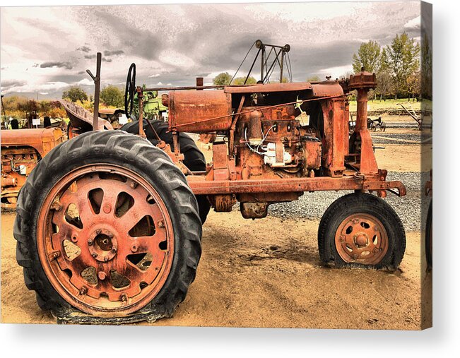 Tractor Acrylic Print featuring the photograph Old and Rusty by Jeff Swan